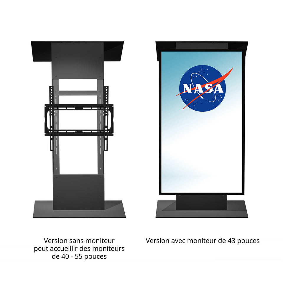 Lutrin K5 - Aluminium, par Produits Urbann avec ou sans moniteur