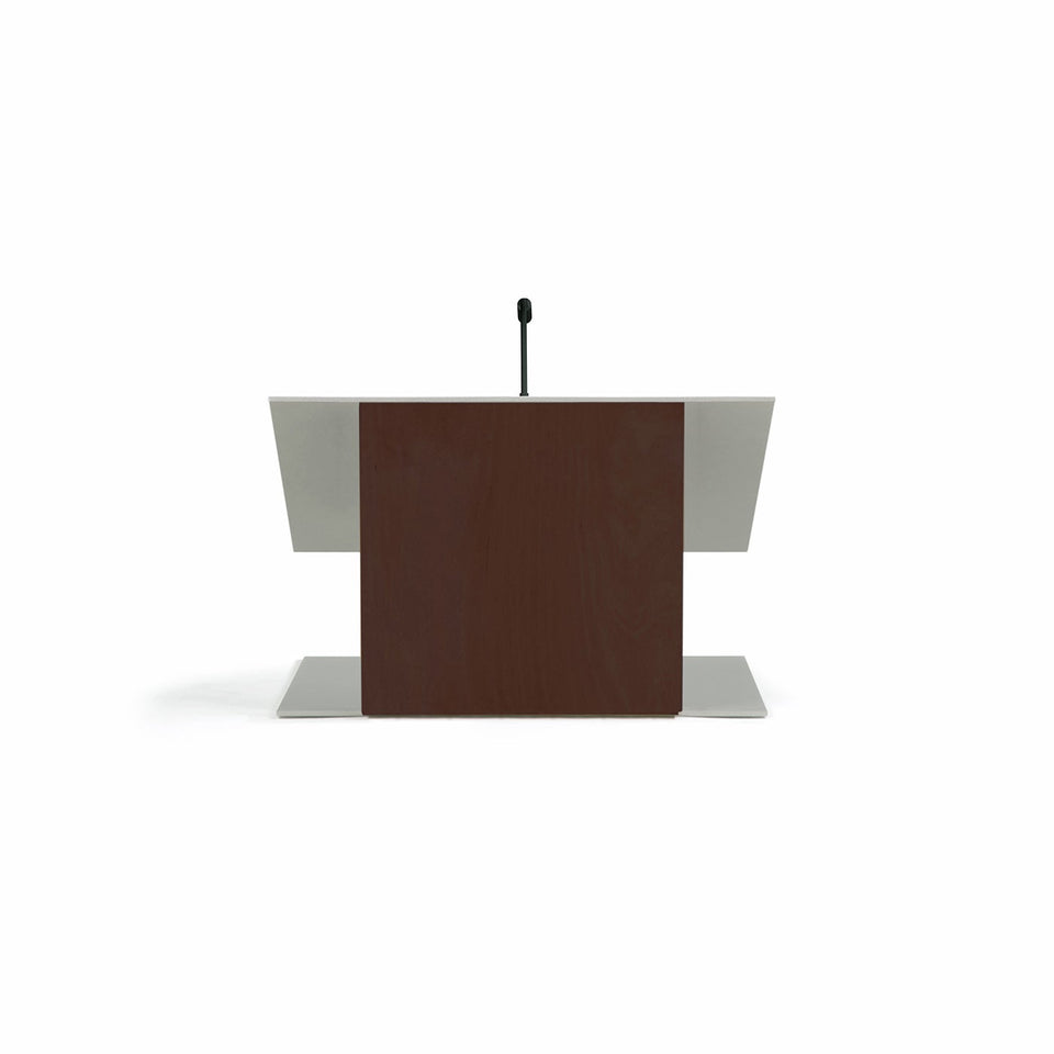 Lutrin de table K9 Acajou - Aluminium et bois par Produits Urbann - vue avant