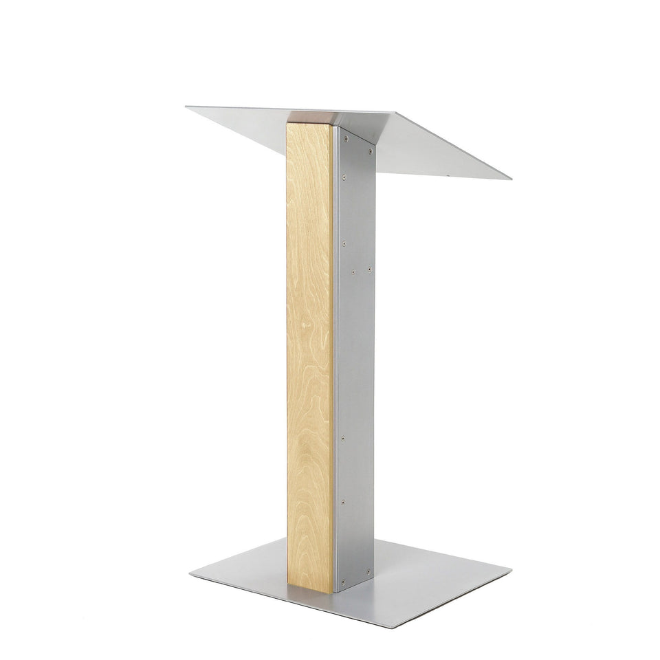 Lutrin Y5 Naturel - Aluminium et bois par Produits Urbann - vue latérale