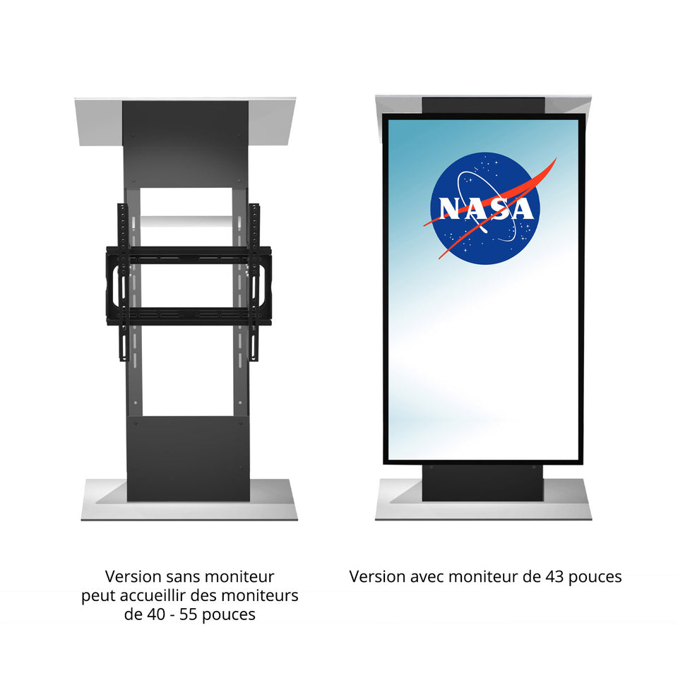 Lutrin K5 - Aluminium, par Produits Urbann avec ou sans moniteur